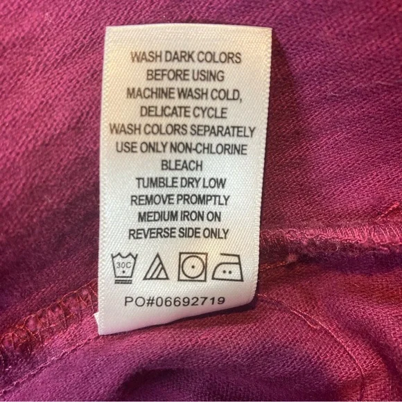 Woman Within Burgundy Corduroy Cotton 3X Swing Coat Jacket Lagenlook pockets - Picture 8 of 8